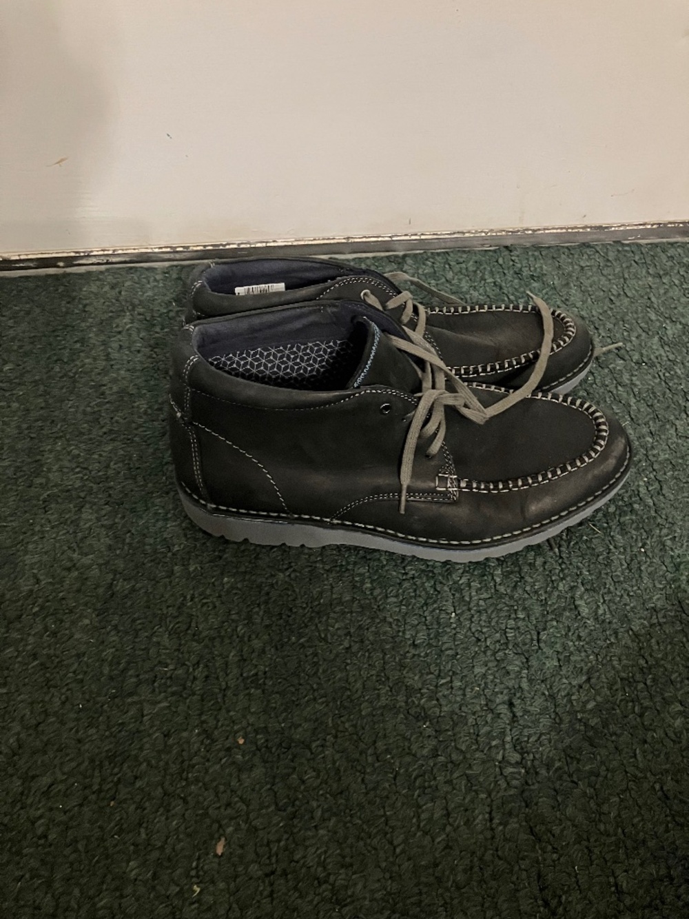 Clarks Vargo Apron Black Leather Moc Toe Ankle Chukka Boots Mens Size 10